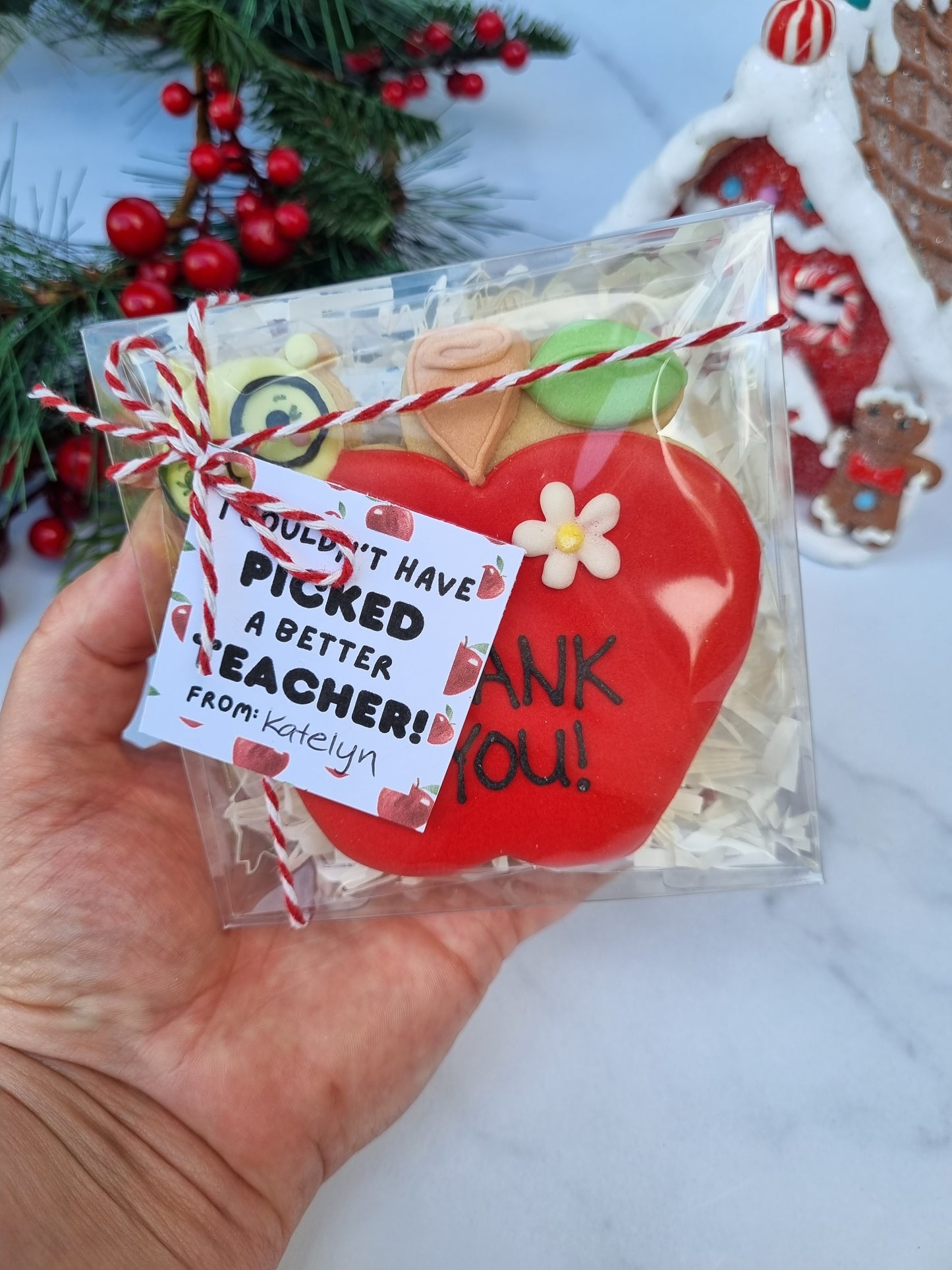Teacher's appreciation cookie - Apple