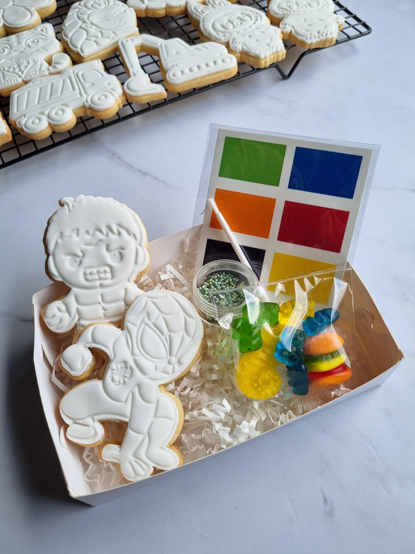 Spiderman & Hulk - Paint your own cookie kit