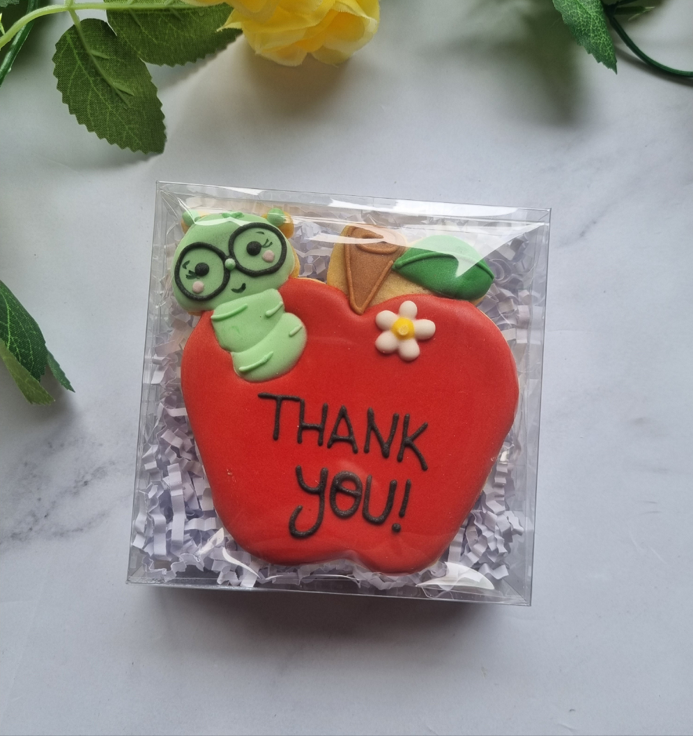 Teacher's appreciation apple cookie