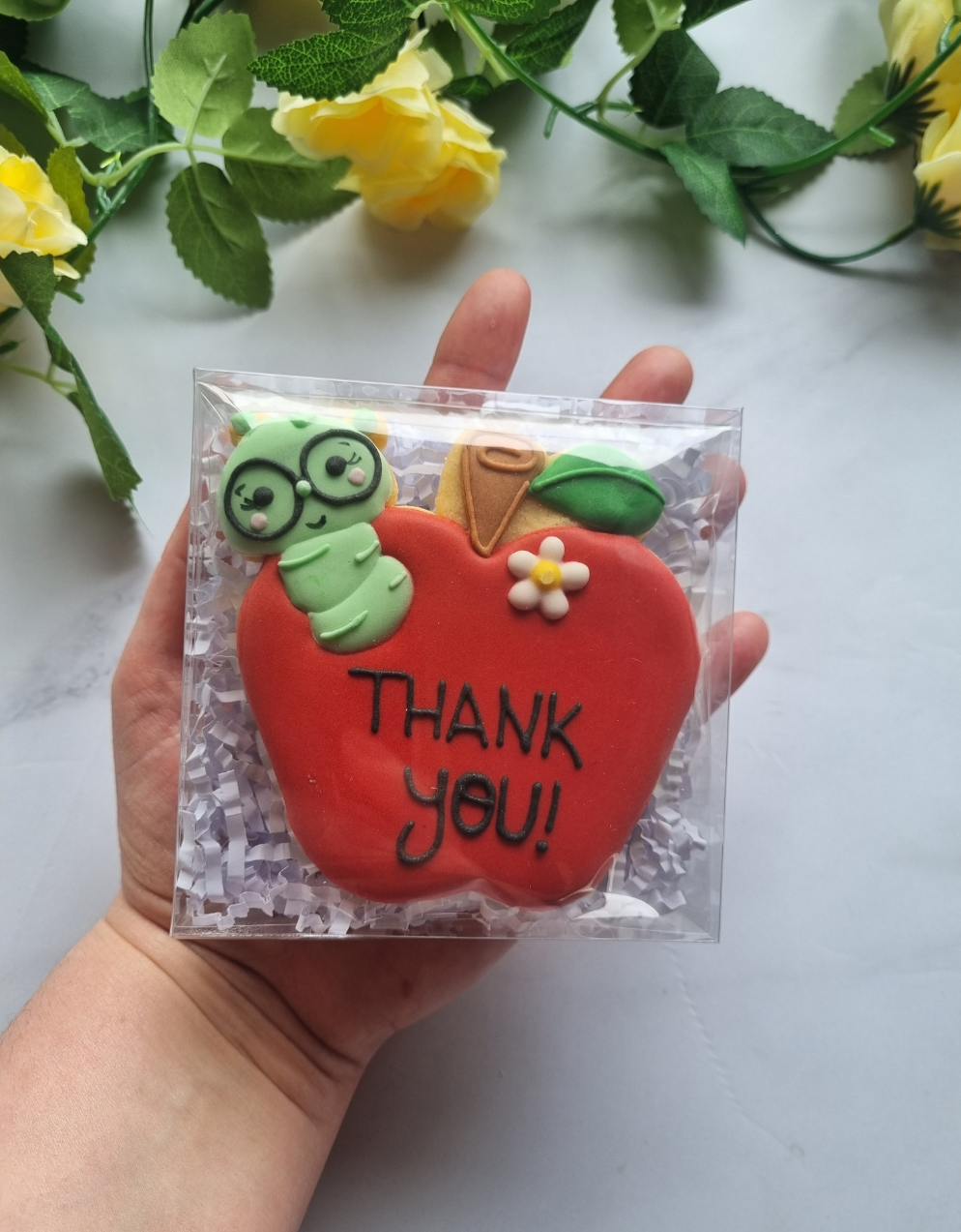 Teacher's appreciation apple cookie