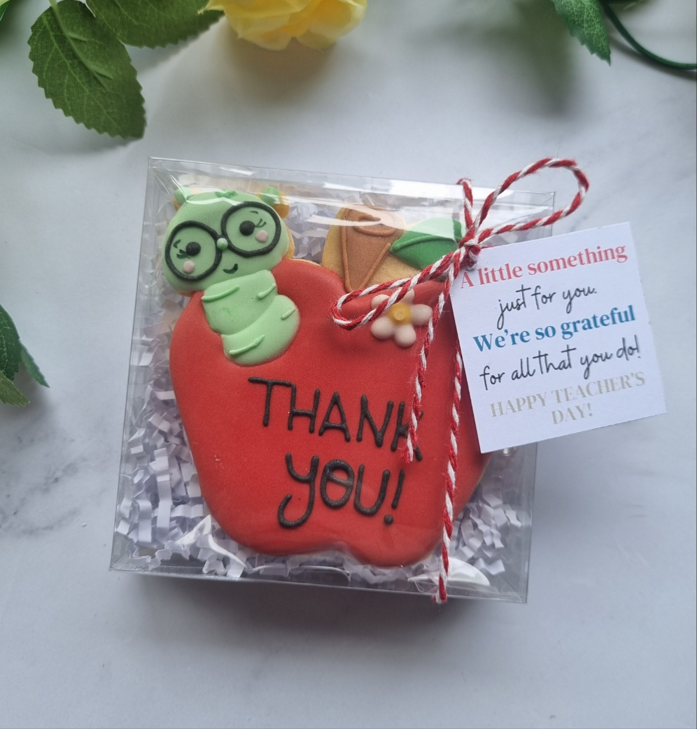 Teacher's appreciation apple cookie