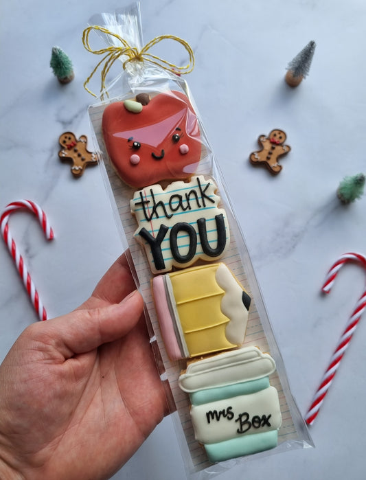 Personalised teacher cookies - 4 pack of minis